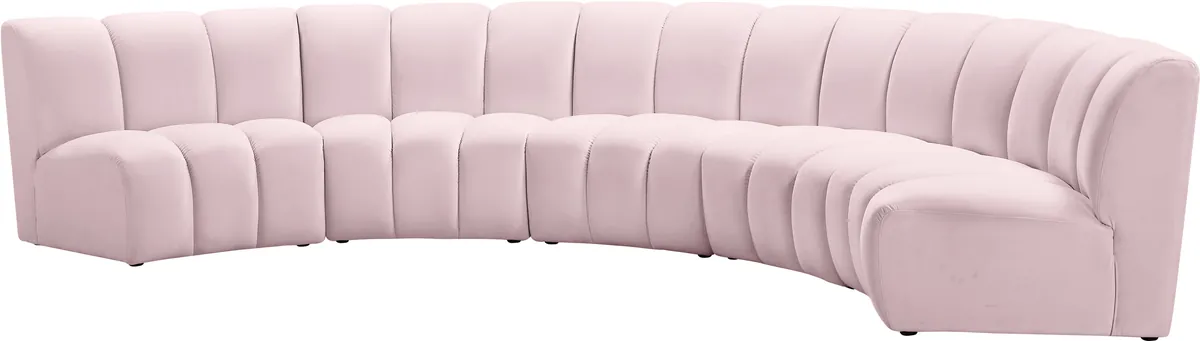 Infinity - 5 Piece Modular Sectional - Pink