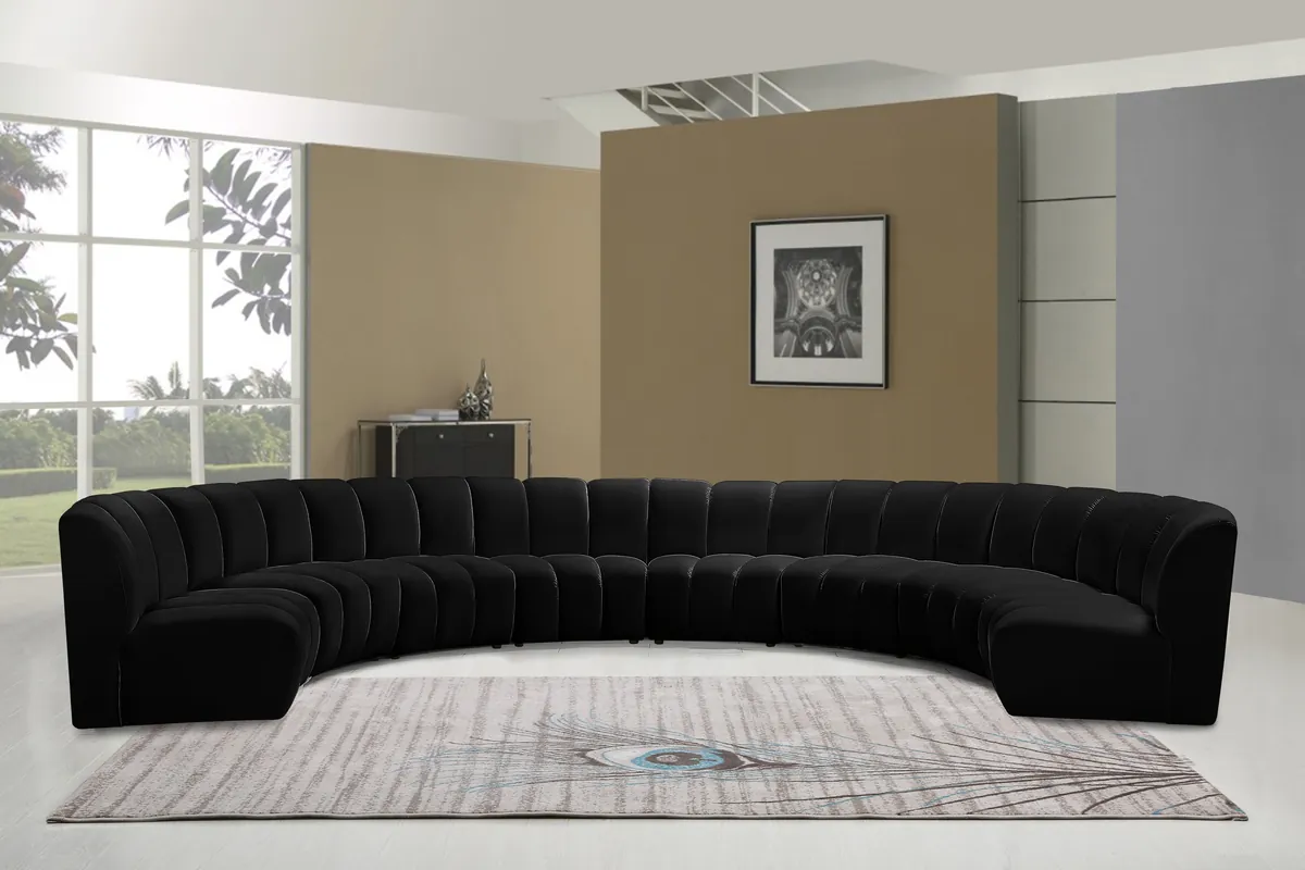 Infinity - 8 Piece Modular Sectional - Fabric - Black - View 2