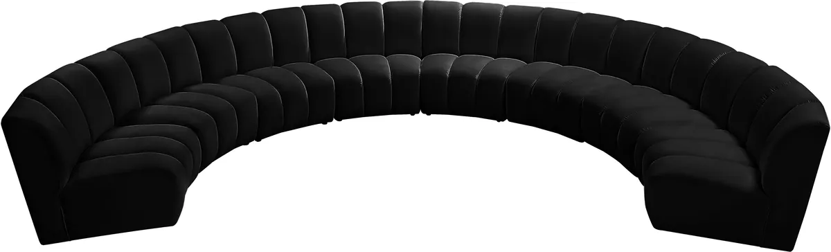 Infinity - 8 Piece Modular Sectional - Fabric - Black