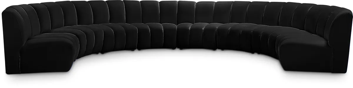 Infinity - 8 Piece Modular Sectional - Fabric - Black