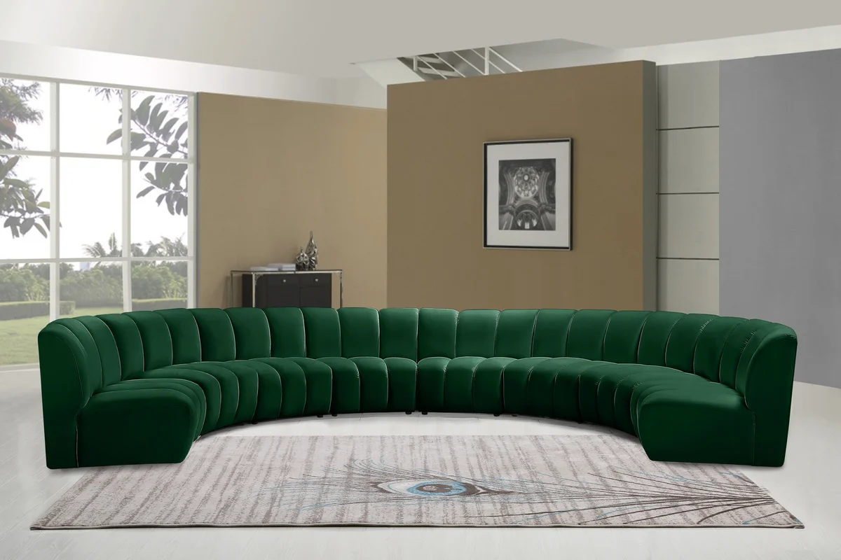 Infinity - 8 Piece Modular Sectional - Fabric - Green - View 2