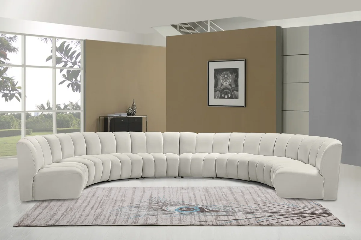 Infinity - 8 Piece Modular Sectional - Fabric - Cream - View 2
