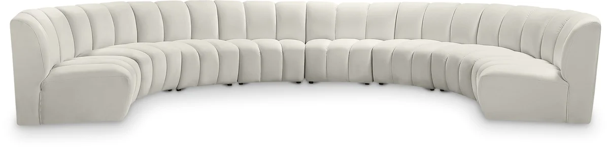 Infinity - 8 Piece Modular Sectional - Fabric - Cream