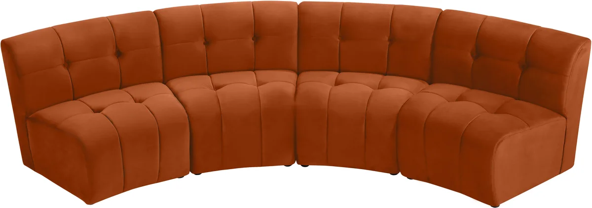 Limitless - 4 Piece Modular Sectional - Cognac