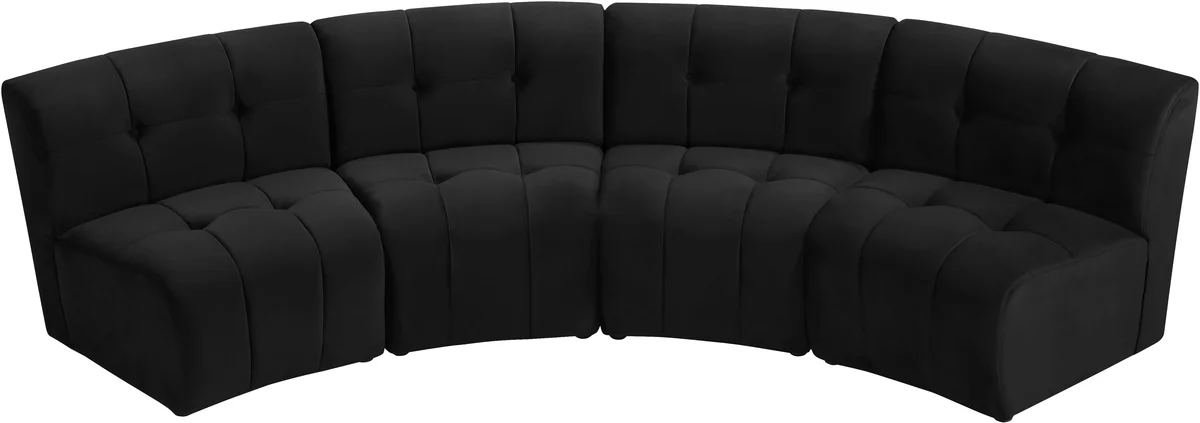 Limitless - 4 Piece Modular Sectional - Black
