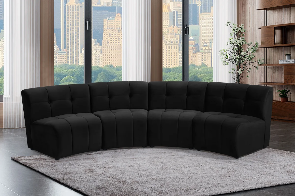 Limitless - 4 Piece Modular Sectional - Black - View 2