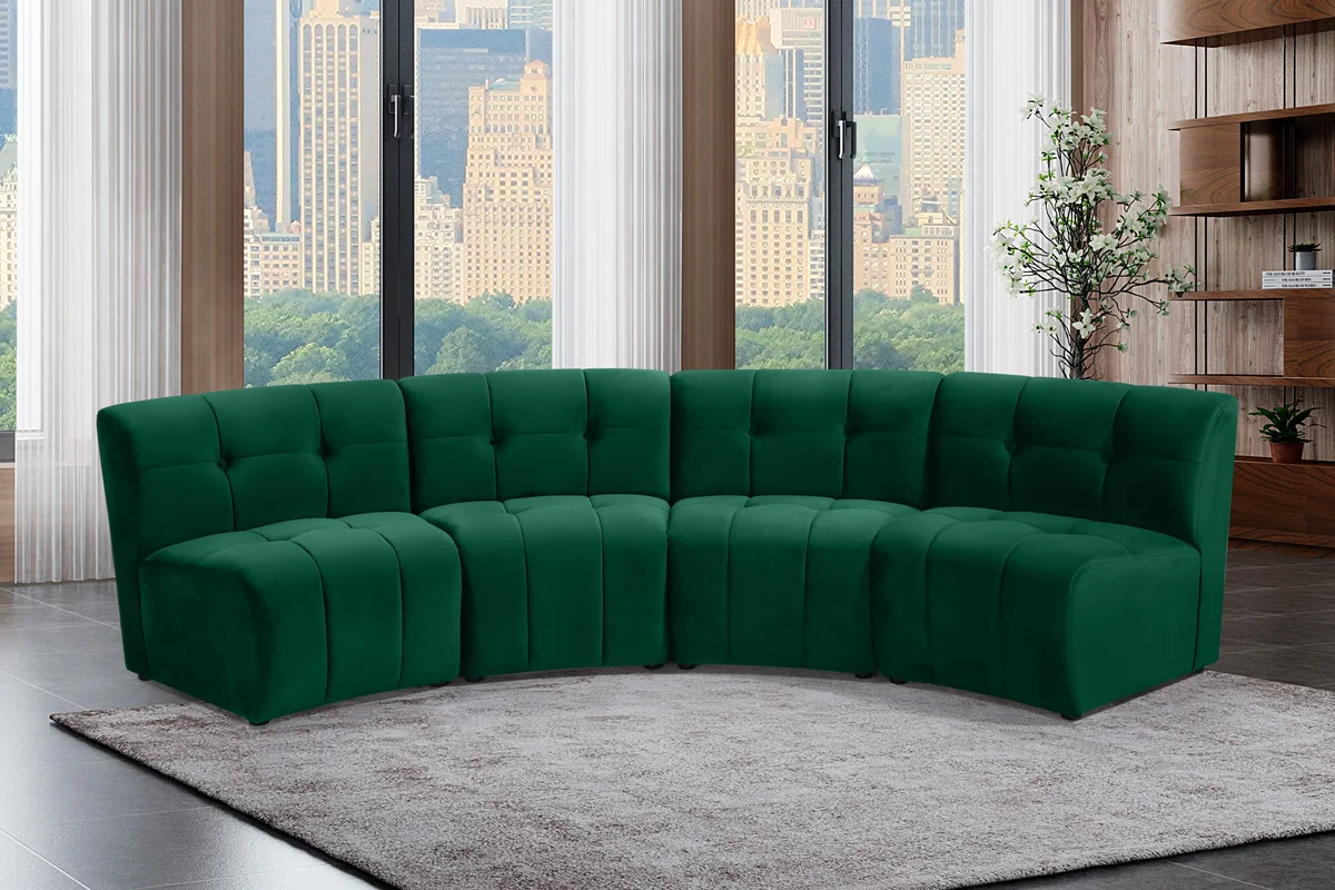 Limitless - 4 Piece Modular Sectional - Green - View 2
