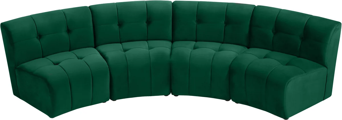 Limitless - 4 Piece Modular Sectional - Green
