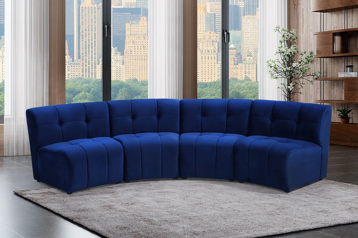 Limitless - 4 Piece Modular Sectional - Navy - View 2
