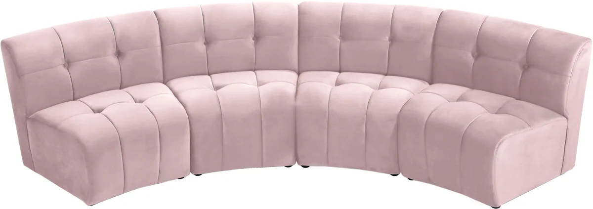 Limitless - 4 Piece Modular Sectional - Pink