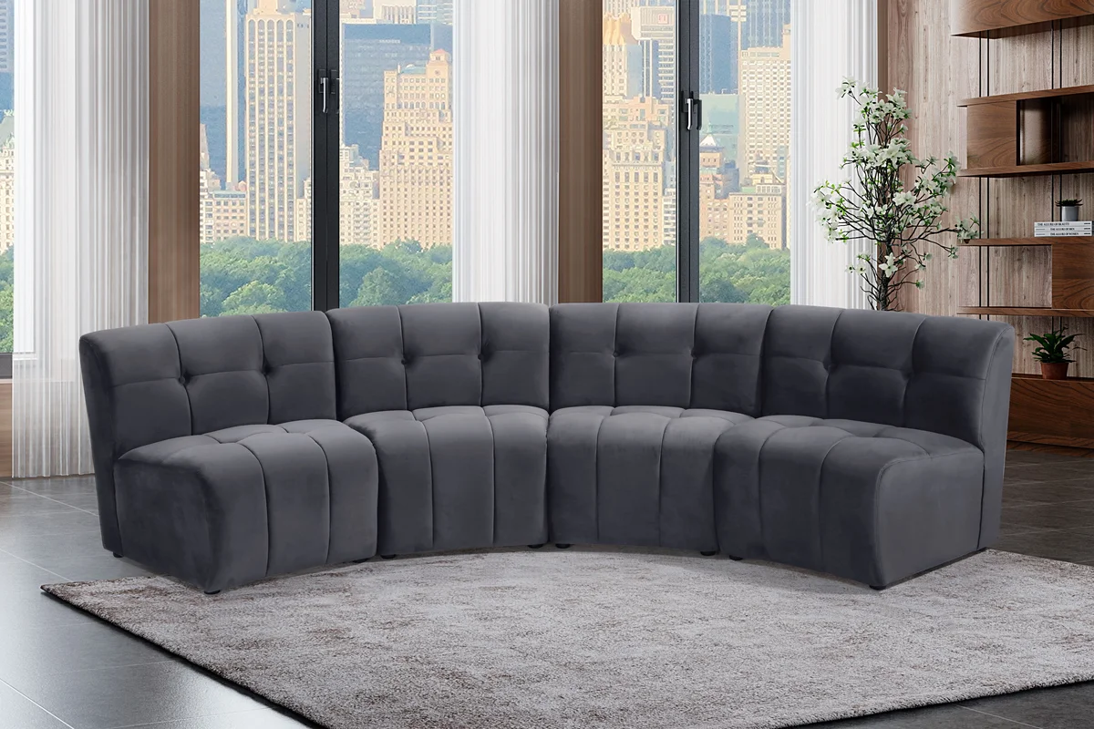 Limitless - 4 Piece Modular Sectional - Gray - View 2