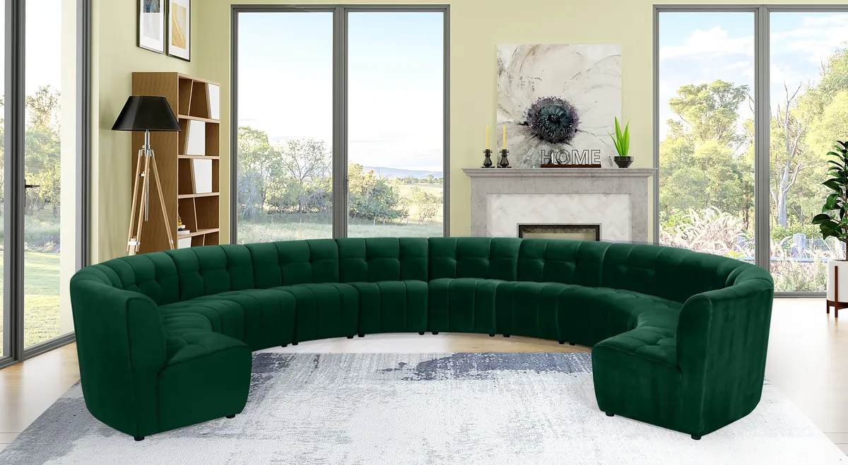 Limitless - 12 Piece Modular Sectional - Green - View 2