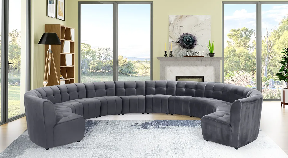 Limitless - 12 Piece Modular Sectional - Gray
