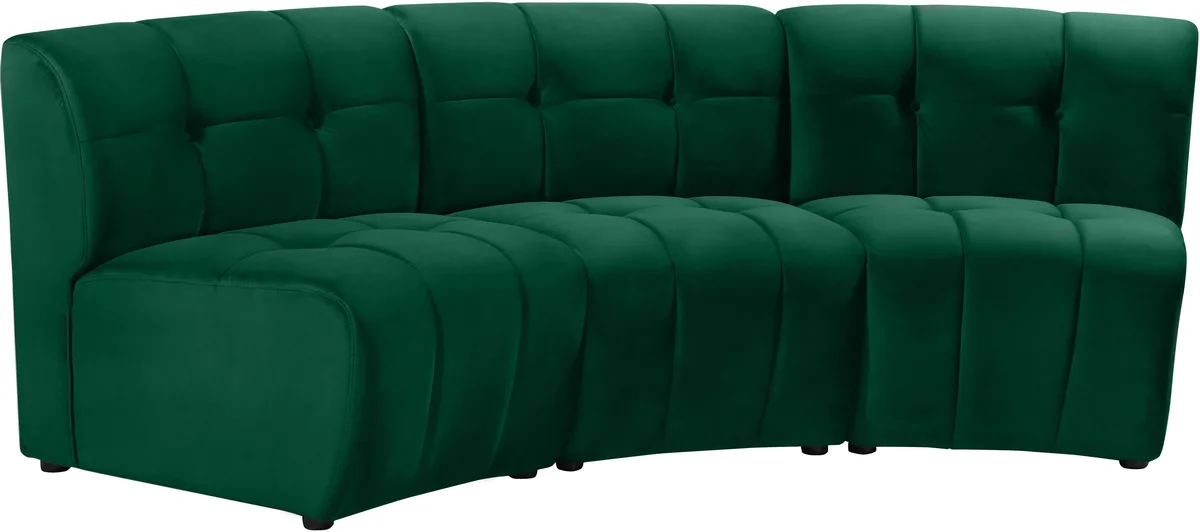 Limitless - 3 Piece Modular Sectional - Green