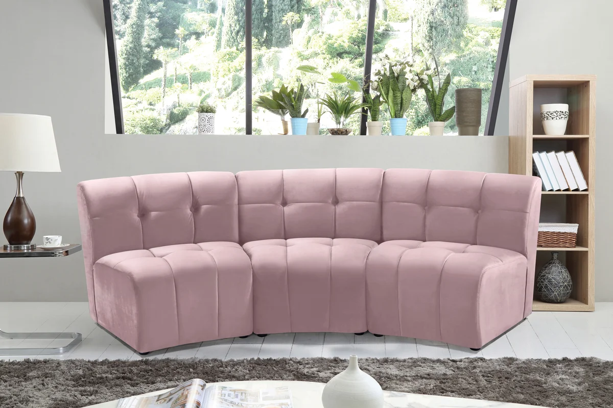 Limitless - 3 Piece Modular Sectional - Pink - View 2