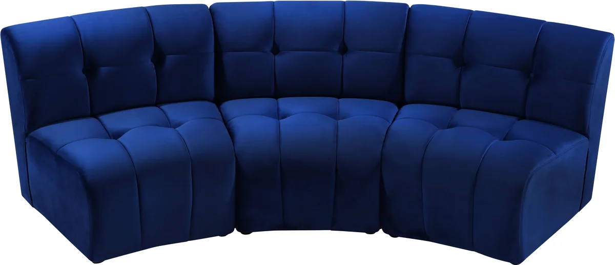 Limitless - 3 Piece Modular Sectional - Navy
