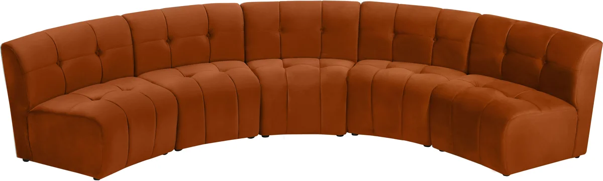 Limitless - 5 Piece Modular Sectional - Cognac