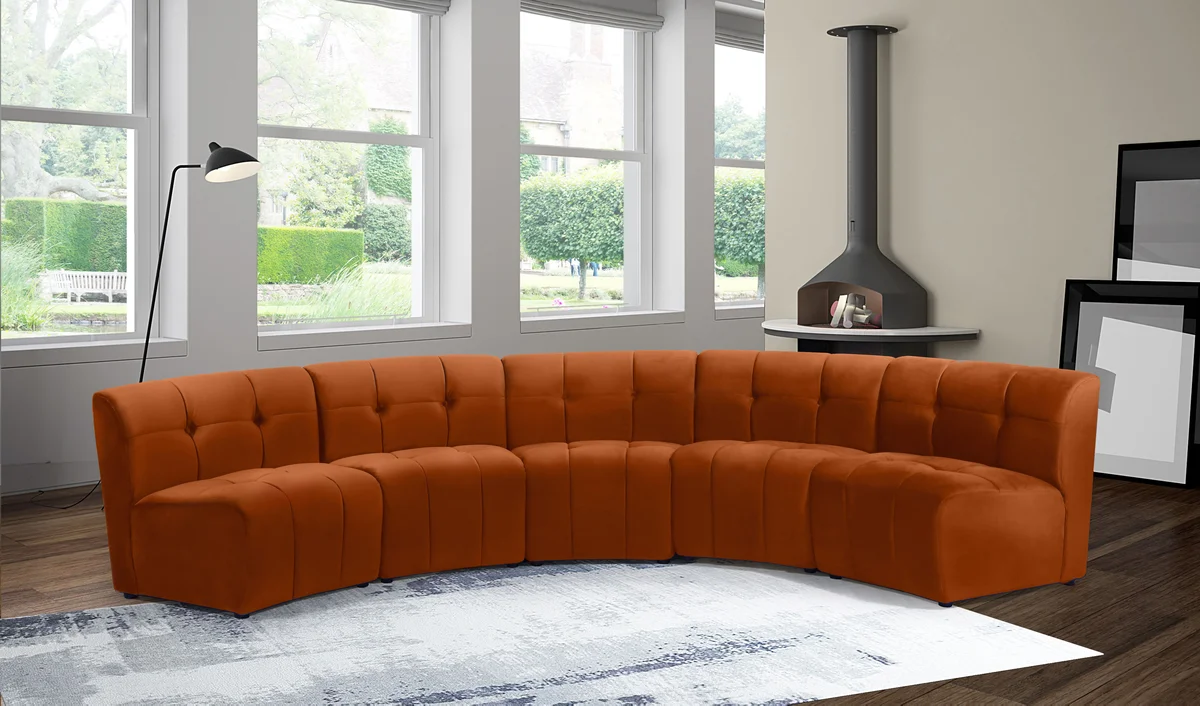 Limitless - 5 Piece Modular Sectional - Cognac - View 2
