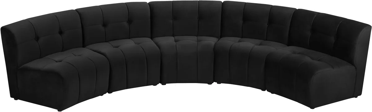 Limitless - 5 Piece Modular Sectional - Black