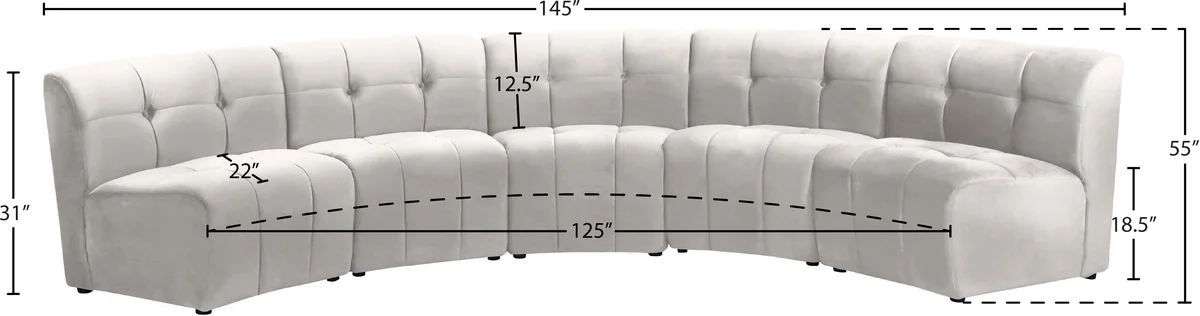 Limitless - 5 Piece Modular Sectional - Cream