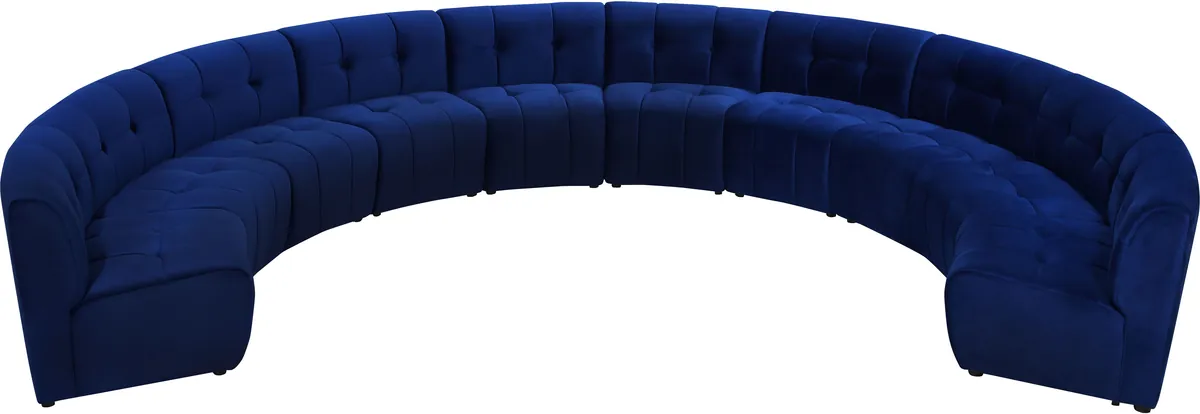 Limitless - 10 Piece Modular Sectional - Navy