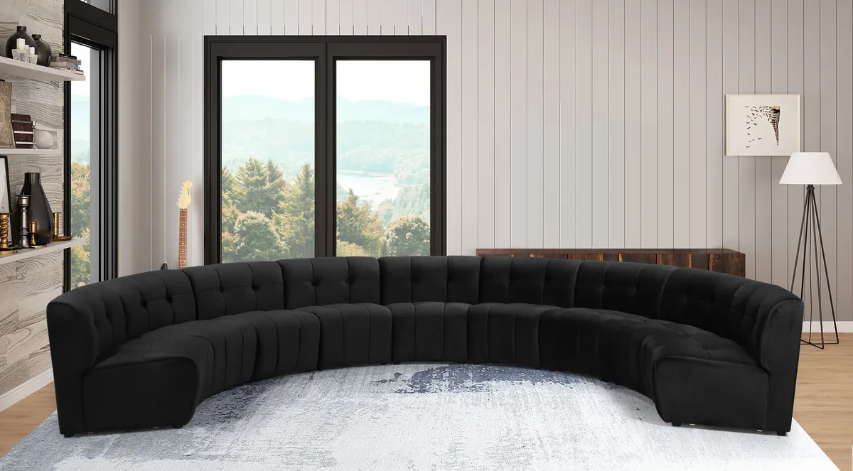 Limitless - 9 Piece Modular Sectional - Black - View 2