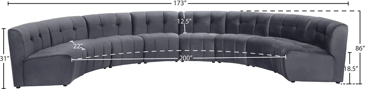Limitless - 8 Piece Modular Sectional - Gray