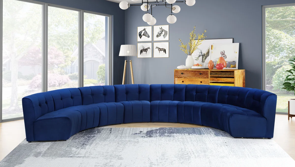 Limitless - 8 Piece Modular Sectional - Navy