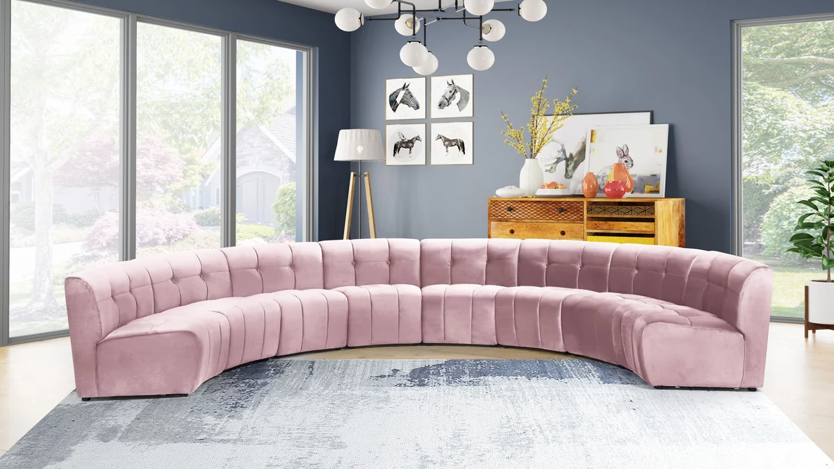 Limitless - 8 Piece Modular Sectional - Pink