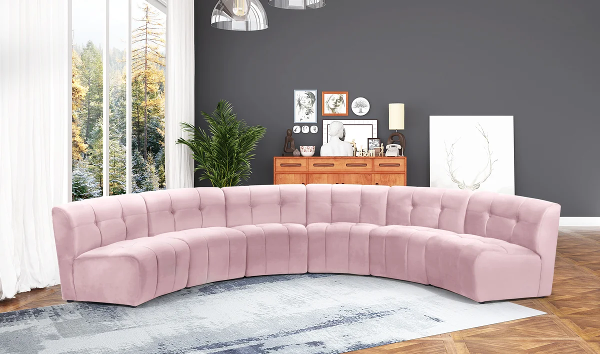 Limitless - 6 Piece Modular Sectional - Pink - View 2