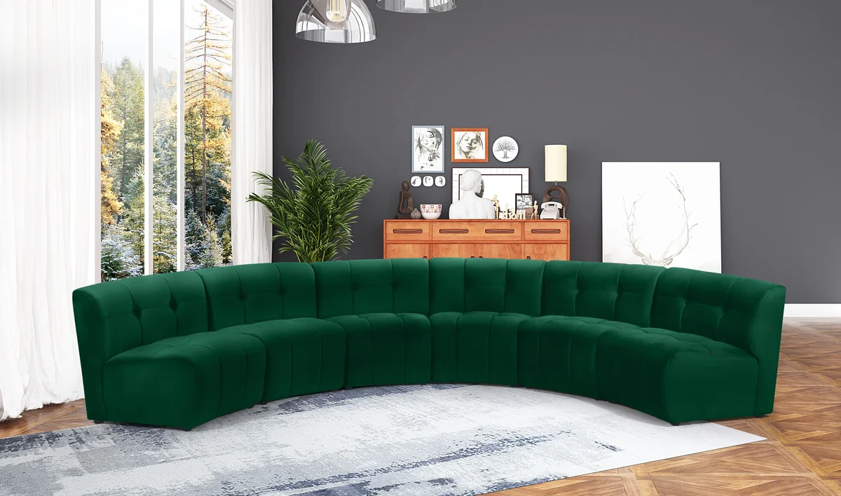 Limitless - 6 Piece Modular Sectional - Green - View 2