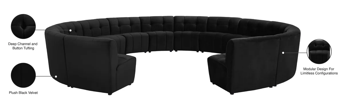 Limitless - 14 Piece Modular Sectional - Black