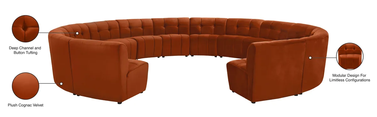 Limitless - 14 Piece Modular Sectional - Cognac