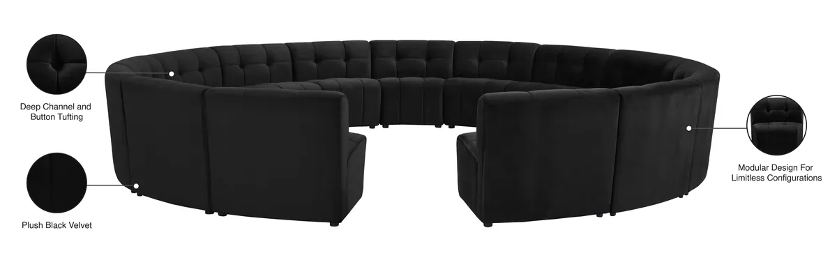 Limitless - 15 Piece Modular Sectional - Black