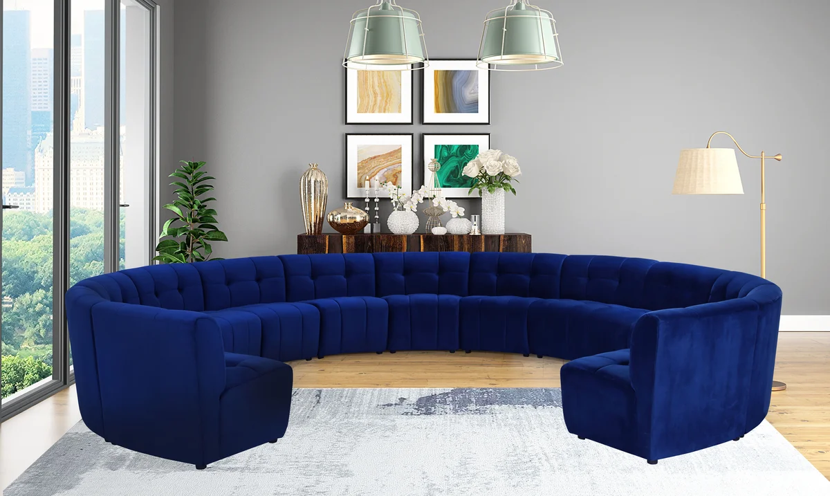 Limitless - 13 Piece Modular Sectional - Navy - View 2