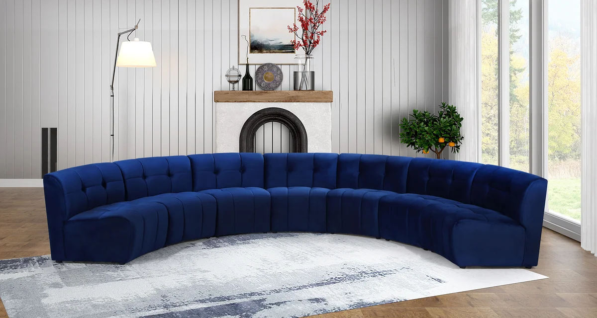 Limitless - 7 Piece Modular Sectional - Navy - View 2