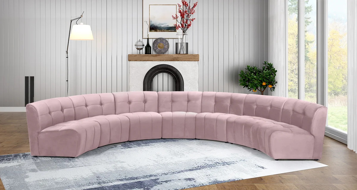 Limitless - 7 Piece Modular Sectional - Pink - View 2