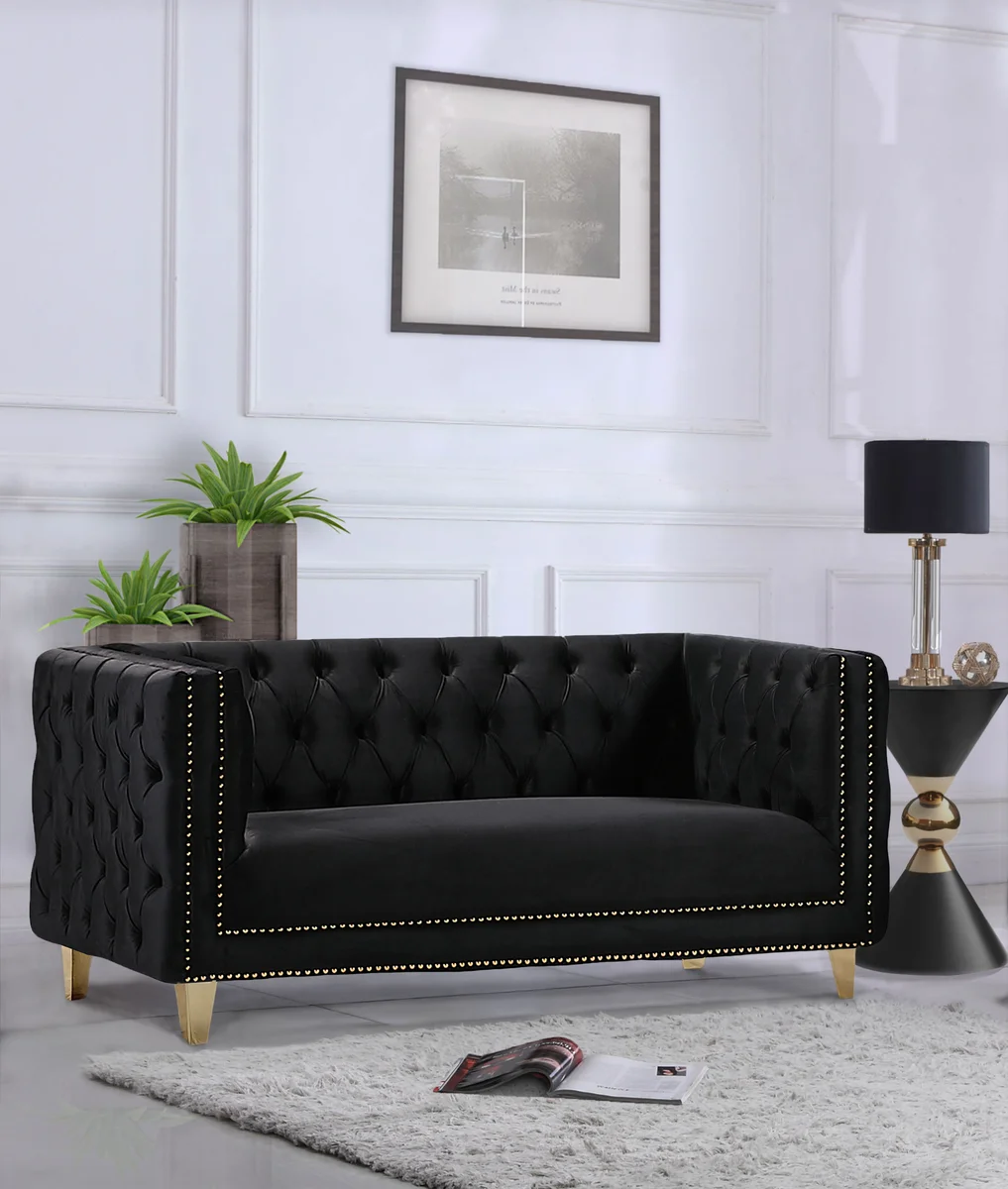 Michelle - Loveseat - Black - View 2