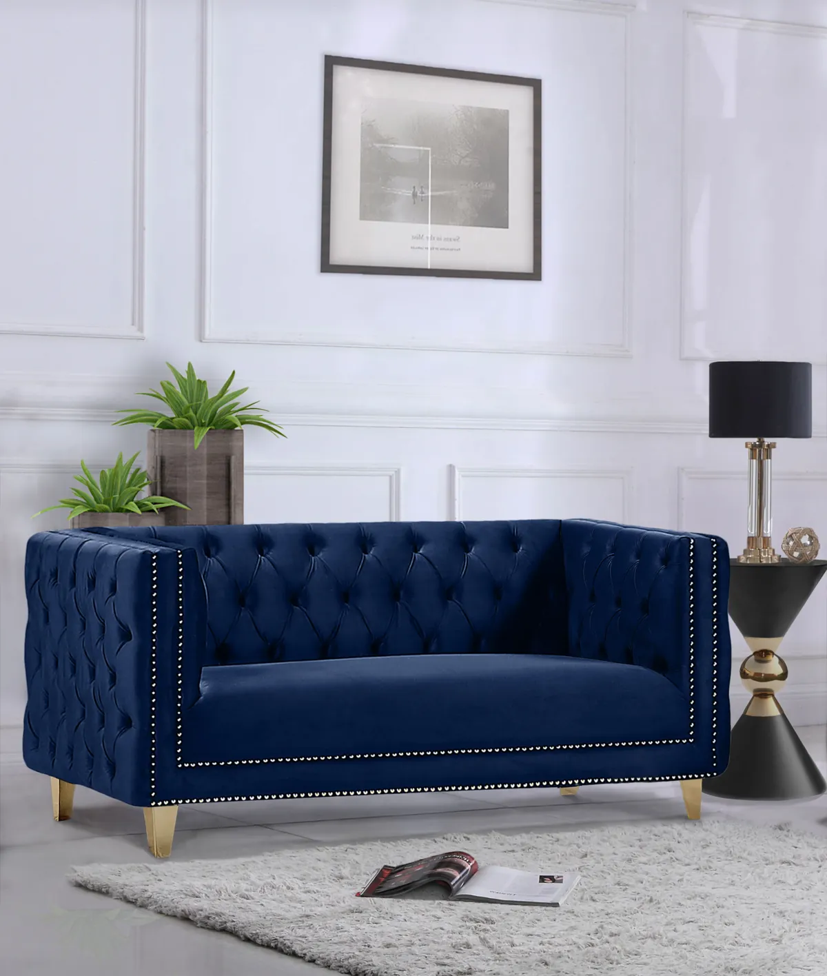 Michelle - Loveseat - Navy - View 2