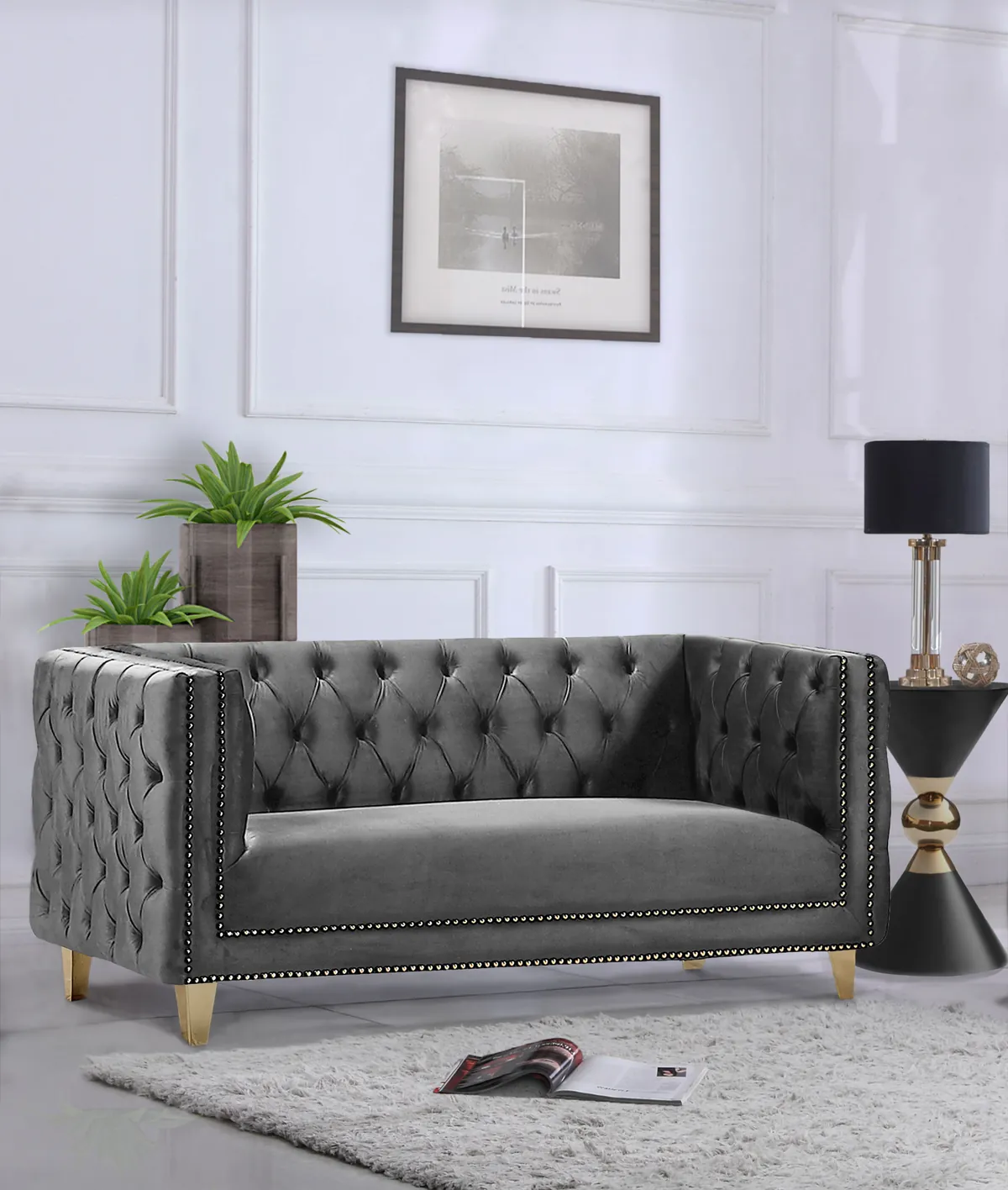 Michelle - Loveseat - Gray - View 2
