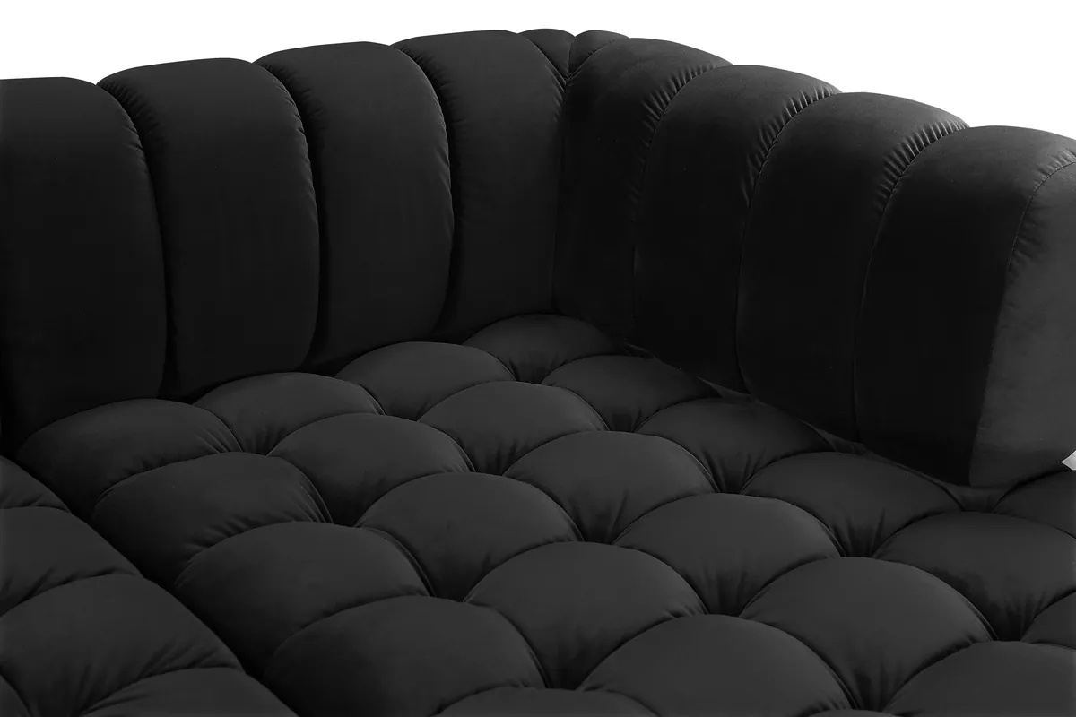 Gwen - 3 Piece Sectional - Black