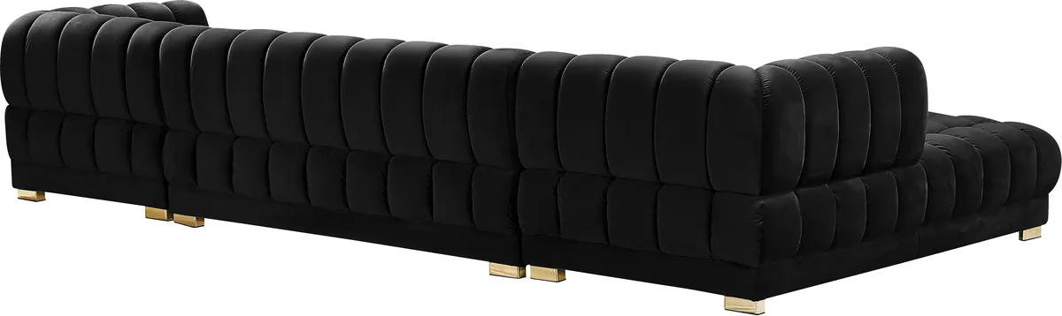 Gwen - 3 Piece Sectional - Black