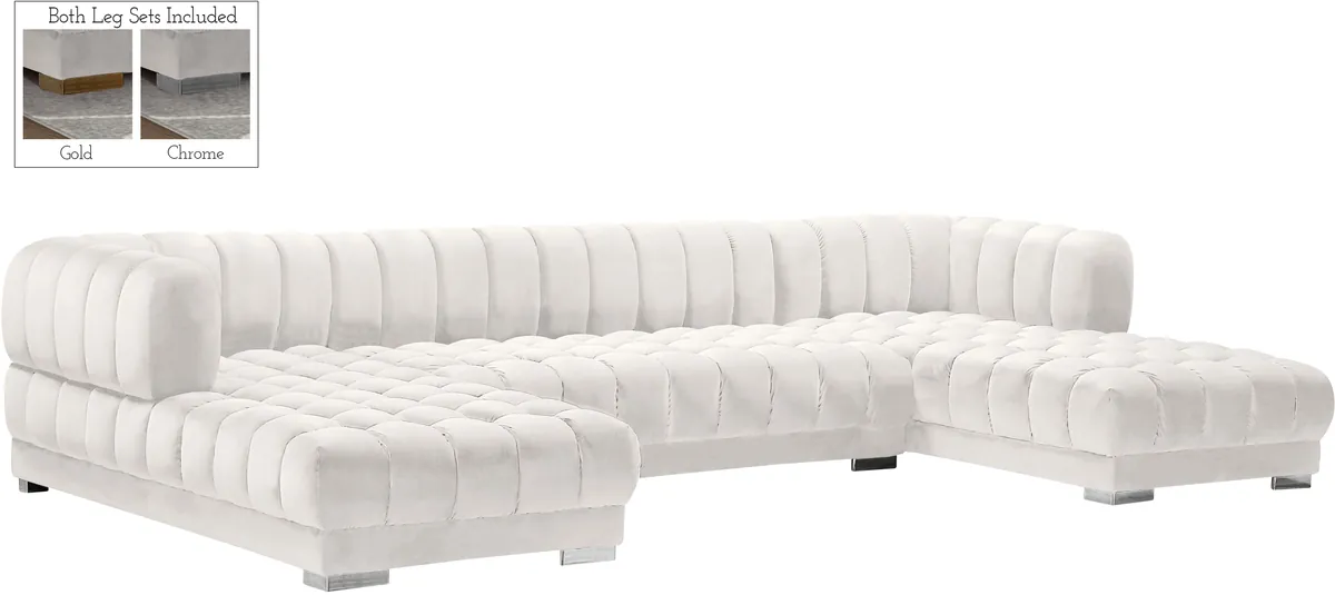 Gwen - 3 Piece Sectional - Cream - View 2