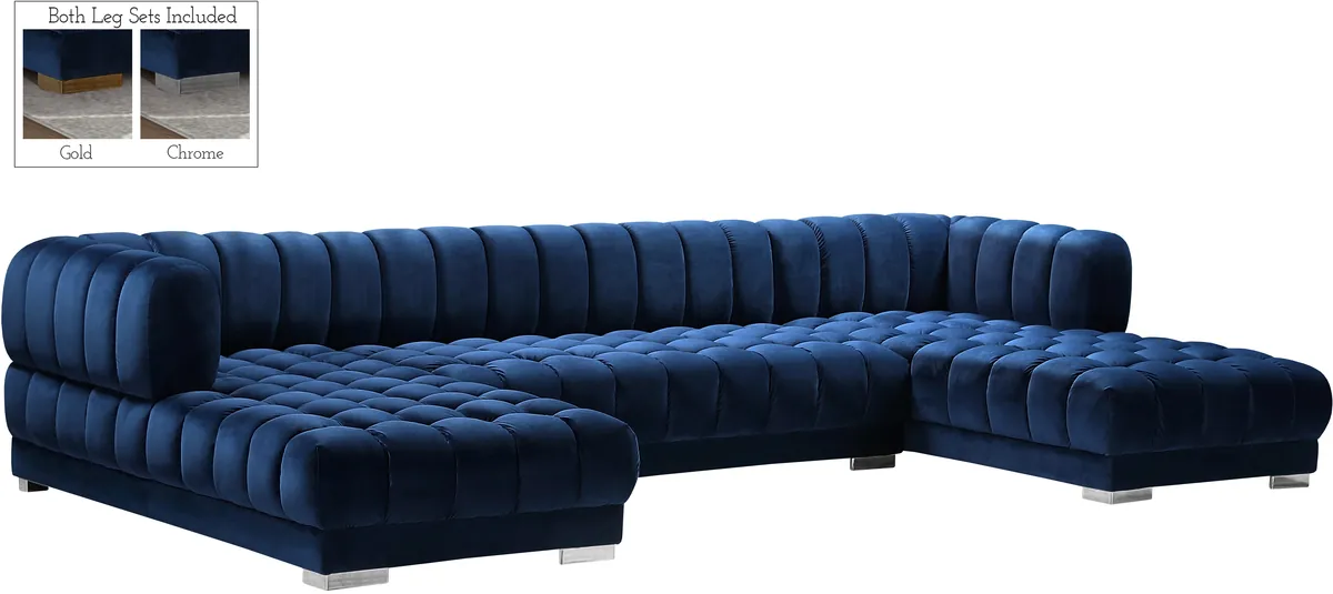 Gwen - 3 Piece Sectional - Navy - View 2