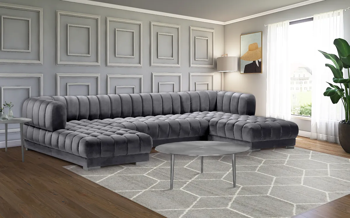 Gwen - 3 Piece Sectional - Gray