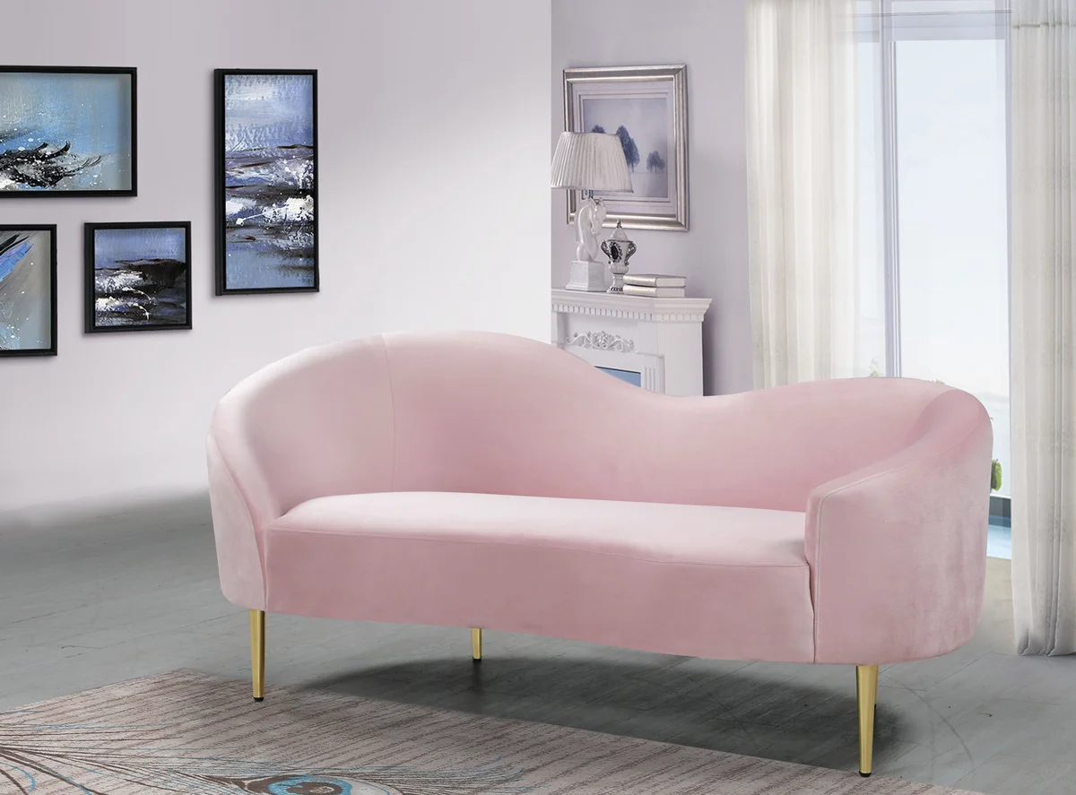 Ritz - Loveseat - Pink - View 2