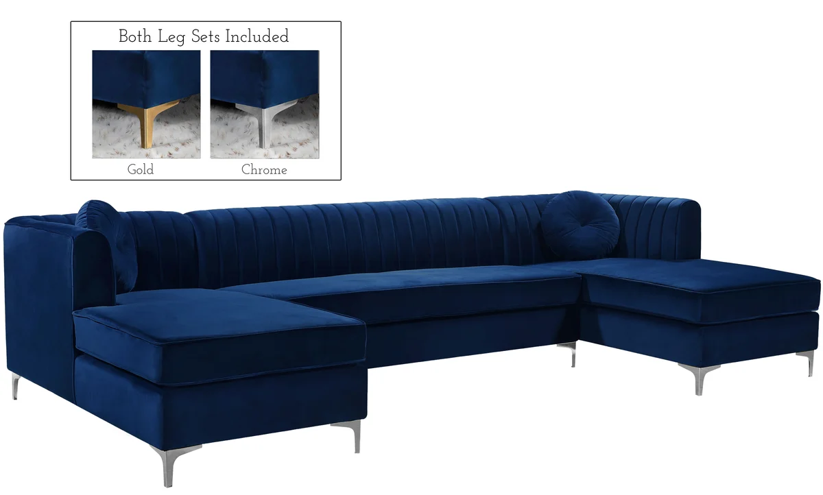 Graham - 3 Piece Sectional - Navy - View 2