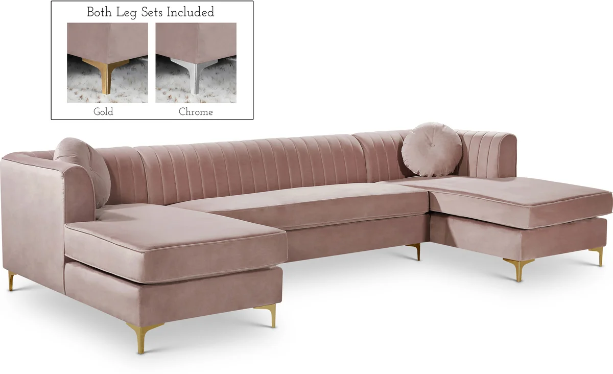 Graham - 3 Piece Sectional - Pink