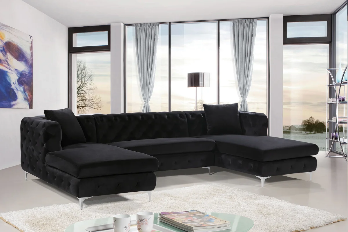 Gail - 3 Piece Sectional - Black - View 2