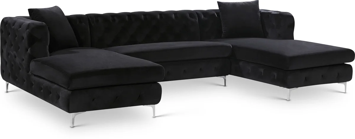 Gail - 3 Piece Sectional - Black